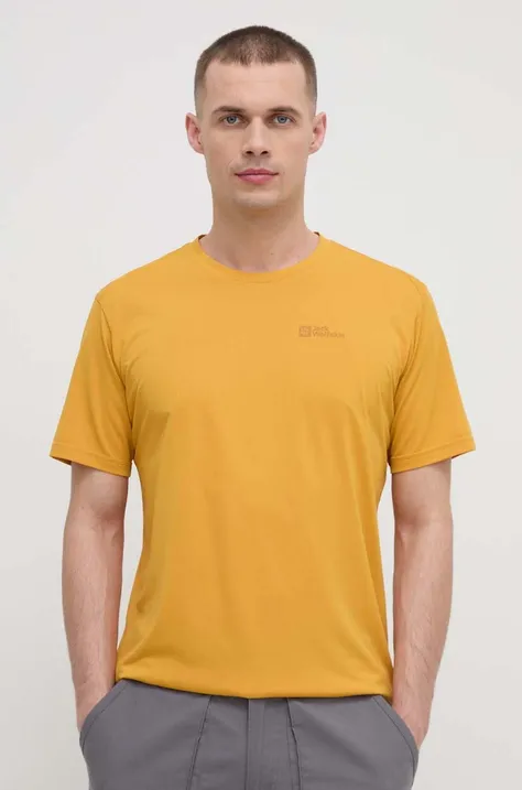 Αθλητικό μπλουζάκι Jack Wolfskin Delgami χρώμα: κίτρινο