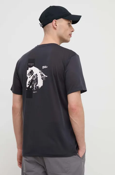 Αθλητικό μπλουζάκι Jack Wolfskin Vonnan χρώμα: μαύρο