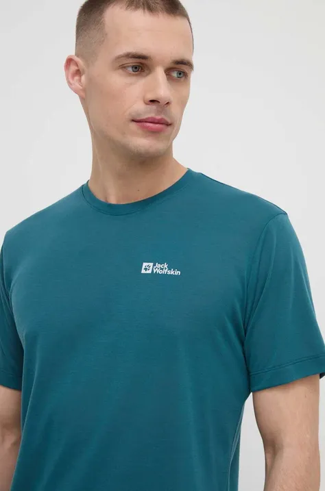 Αθλητικό μπλουζάκι Jack Wolfskin Vonnan χρώμα: πράσινο
