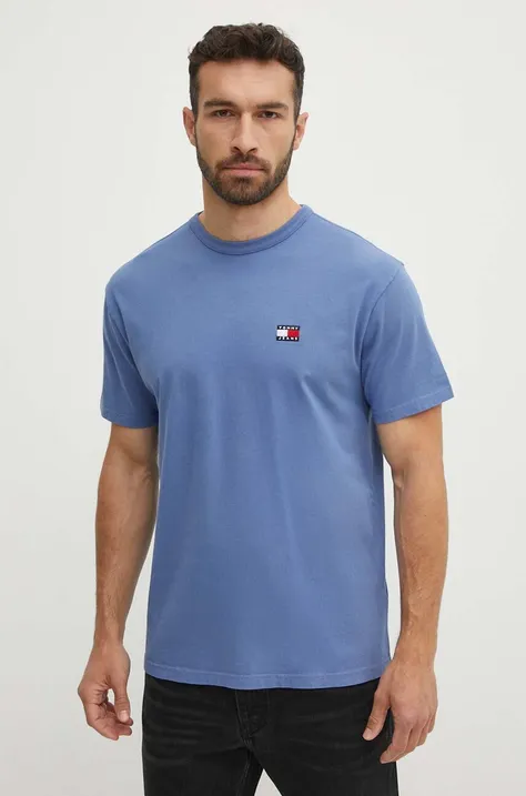 Tommy Jeans t-shirt bawełniany męski kolor niebieski gładki DM0DM18912