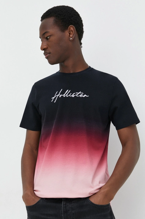 Bavlněné tričko Hollister Co. růžová barva