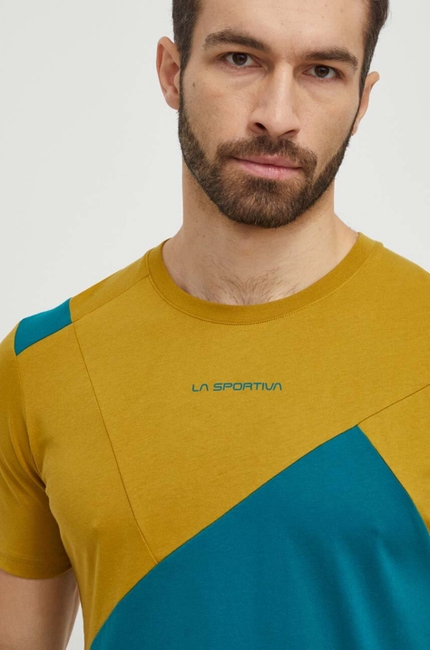 LA Sportiva t-shirt Dude męski kolor zielony wzorzysty F24733732