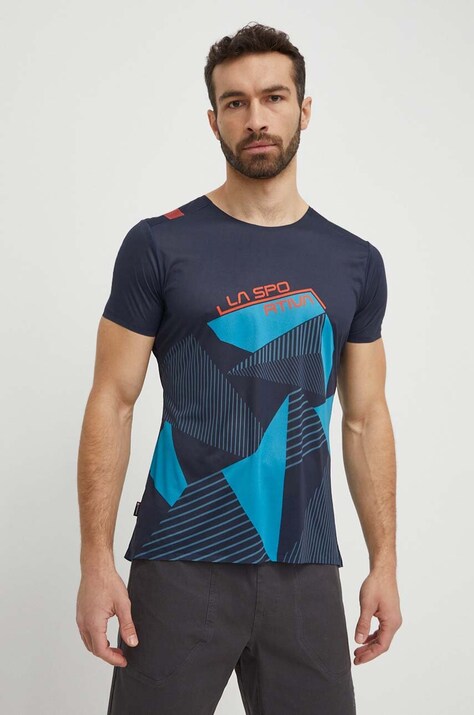 LA Sportiva tricou sport Comp culoarea albastru marin, cu imprimeu, F38643614