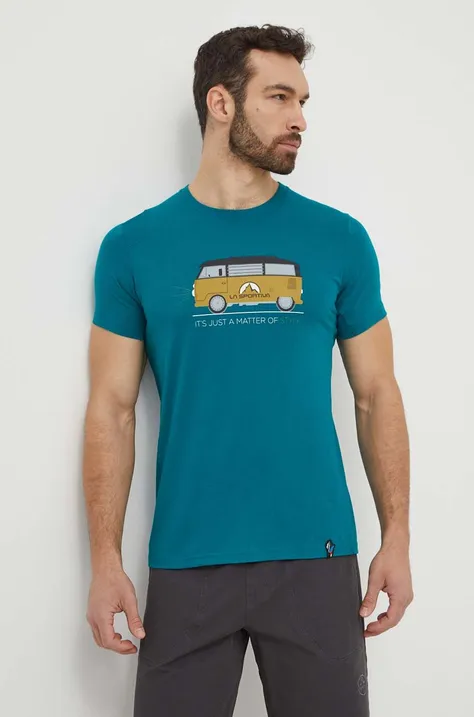 LA Sportiva t-shirt Van zöld, férfi, nyomott mintás, H47733733