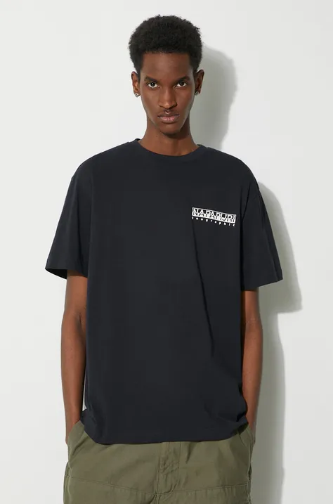 Napapijri t-shirt bawełniany S-Kotcho męski kolor granatowy z nadrukiem NP0A4HTV0411