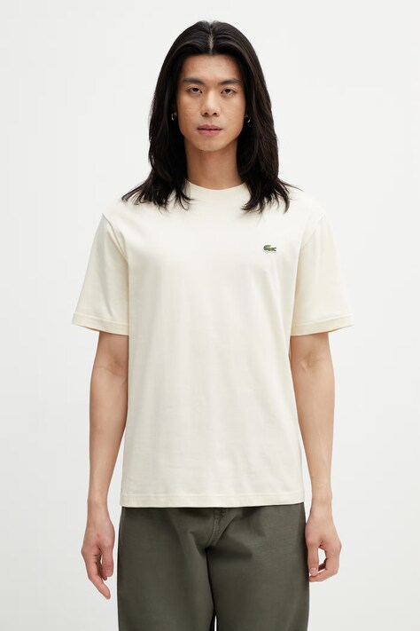 Lacoste тениска basic от памук мъжка бежова TH7318