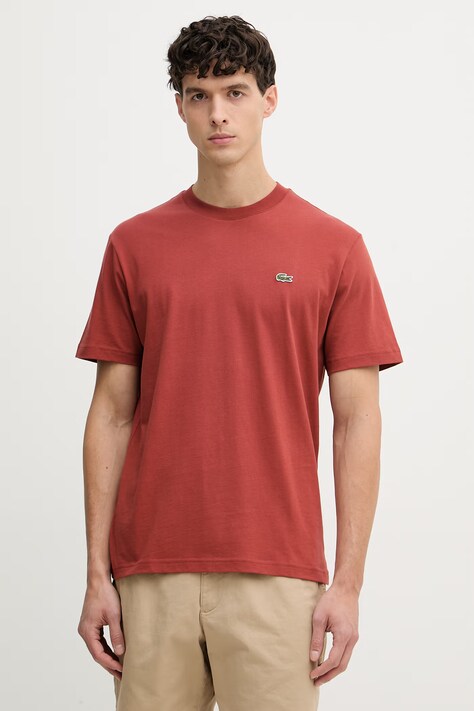 Lacoste T-shirt basic męski bawełniany pomarańczowy TH7318
