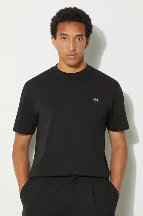 Pamučna majica Lacoste za muškarce, boja: bijela, bez uzorka