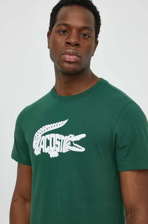 Lacoste t-shirt zöld, férfi, nyomott mintás