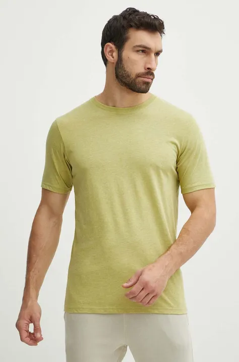 Tričko Helly Hansen pánsky, zelená farba, melanžový