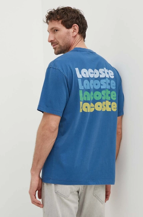 Lacoste t-shirt in cotone uomo colore blu