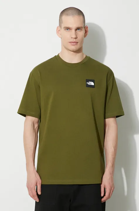 Pamučna majica The North Face M Nse Patch S/S Tee za muškarce, boja: zelena, s aplikacijom, NF0A87DAPIB1