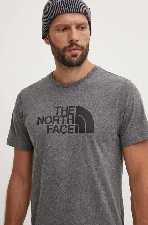 Majica kratkih rukava The North Face M S/S Easy Tee za muškarce, boja: siva, s tiskom, NF0A87N5DYY1