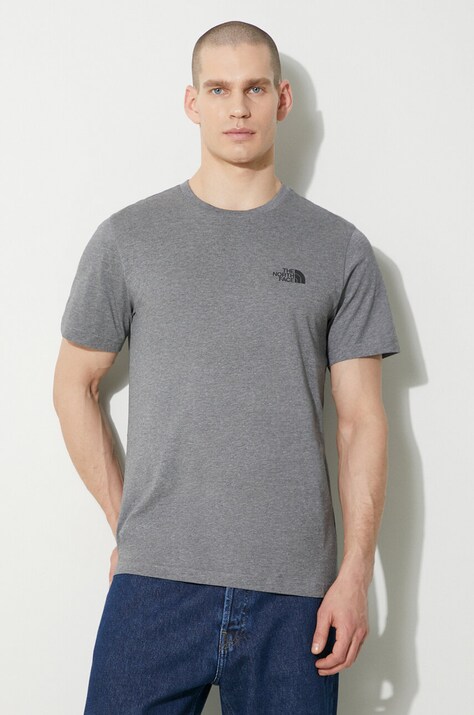 Majica kratkih rukava The North Face M S/S Simple Dome Tee za muškarce, boja: siva, melanž, NF0A87NGDYY1