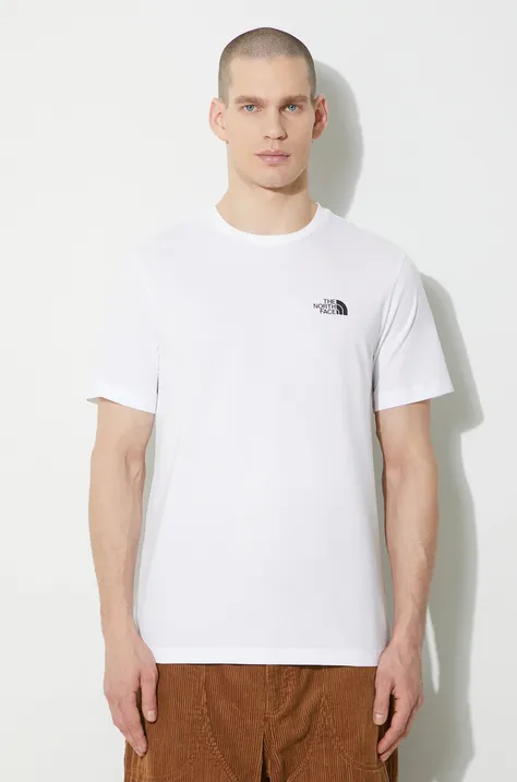 The North Face tricou M S/S Simple Dome Tee bărbați, culoarea alb, cu imprimeu, NF0A87NGFN41