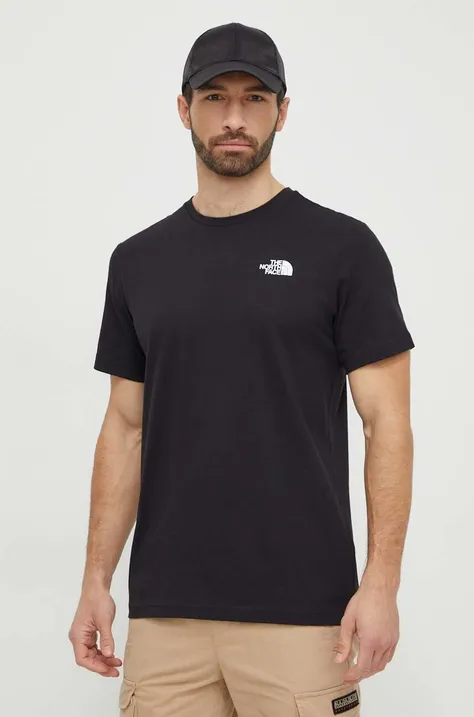 Бавовняна футболка The North Face M S/S Redbox Tee чоловіча колір чорний з принтом NF0A87NPYGO1
