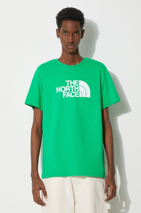 The North Face t-shirt bawełniany M S/S Easy Tee męski kolor zielony z nadrukiem NF0A87N5PO81