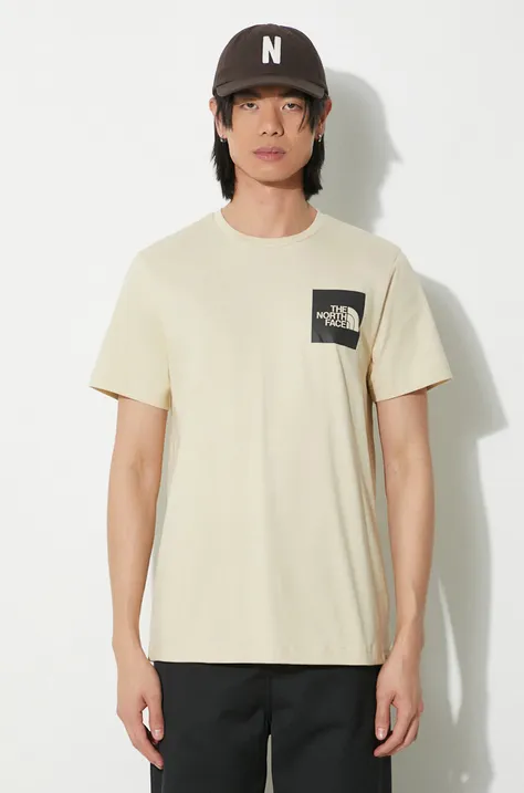 The North Face t-shirt in cotone M S/S Fine Tee uomo colore beige NF0A87ND3X41