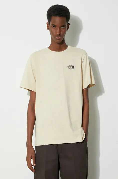 The North Face t-shirt M S/S Simple Dome Tee bézs, férfi, nyomott mintás, NF0A87NG3X41