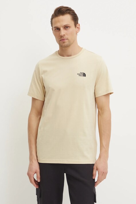 Majica kratkih rukava The North Face M S/S Simple Dome Tee za muškarce, boja: bež, s tiskom, NF0A87NG3X41