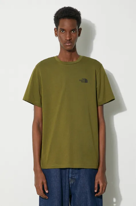 Kratka majica The North Face M S/S Simple Dome Tee moška, zelena barva, NF0A87NGPIB1