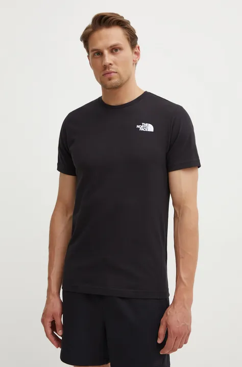 Бавовняна футболка The North Face M S/S Redbox Tee чоловіча колір чорний з принтом NF0A87NPYQI1