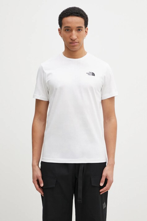 Pamučna majica The North Face M S/S Redbox Celebration Tee za muškarce, boja: bijela, s tiskom, NF0A87NVFN41
