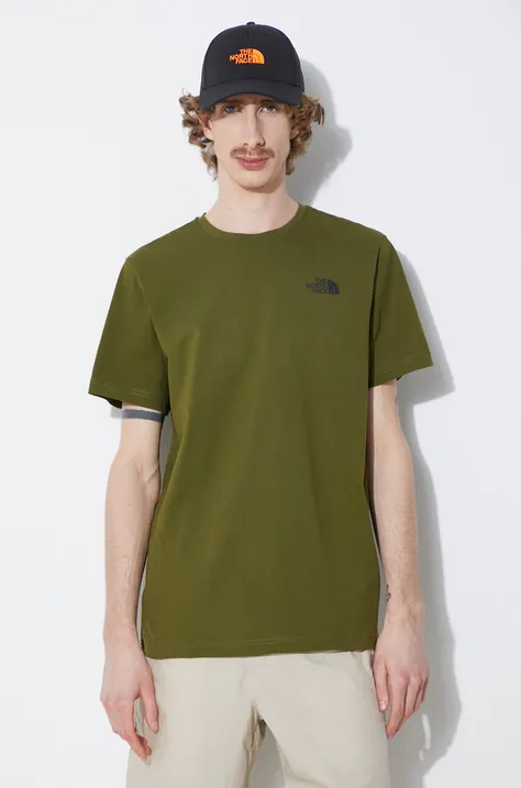 The North Face t-shirt in cotone M S/S Redbox Celebration Tee uomo colore verde NF0A87NVPIB1