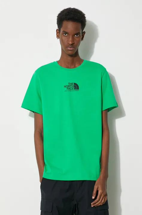 The North Face cotton t-shirt M S/S Fine Alpine Equipment Tee 3 men’s green color NF0A87U3PO81