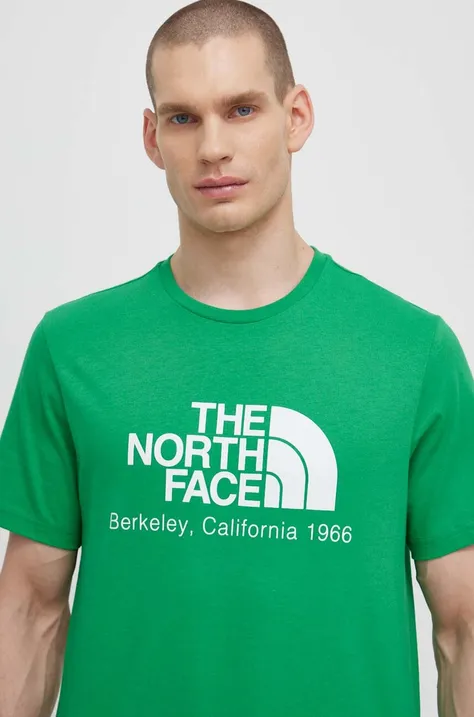Pamučna majica The North Face M Berkeley California S/S Tee za muškarce, boja: zelena, s tiskom, NF0A87U5PO81