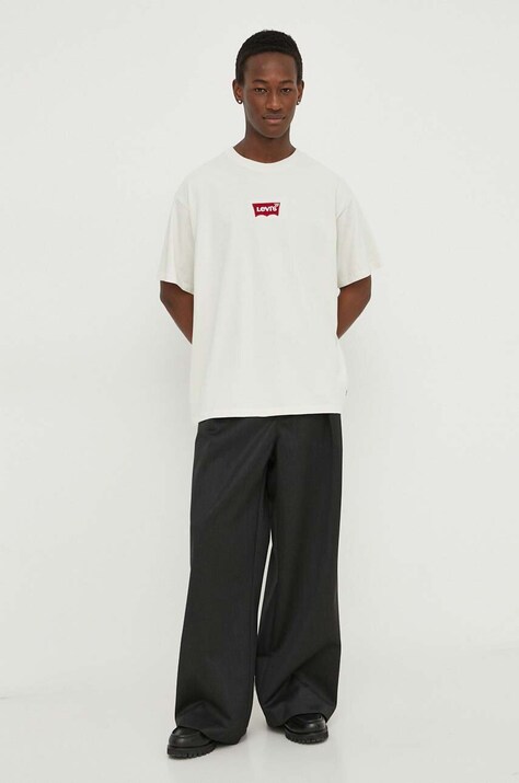 Levi's tricou din bumbac culoarea verde, cu imprimeu, 0008C