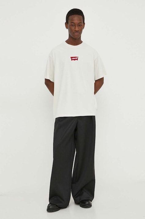 Levi's tricou din bumbac culoarea verde, cu imprimeu, 0008C