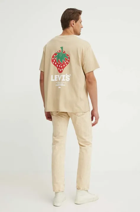 Levi's t-shirt in cotone uomo colore grigio con applicazione