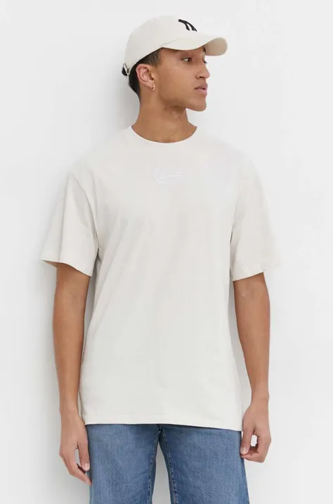 Бавовняна футболка Karl Kani чоловічий колір бежевий однотонний