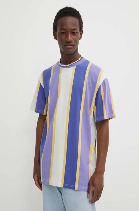 Bavlněné tričko Karl Kani fialová barva