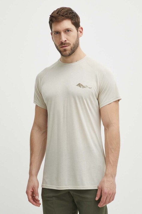 Viking tricou sport Likelo culoarea bej, cu imprimeu