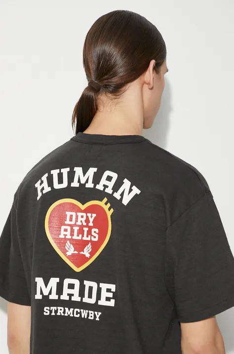 Bavlnené tričko Human Made Graphic pánske, čierna farba, s potlačou, HM27TE007