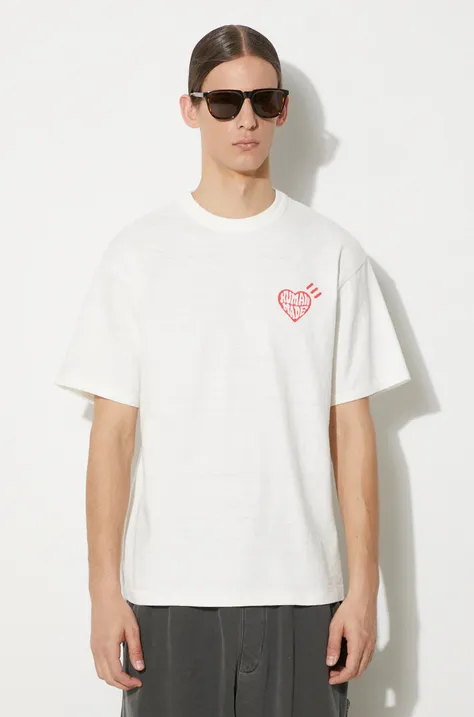 Bavlnené tričko Human Made Graphic pánske, biela farba, s potlačou, HM27TE013
