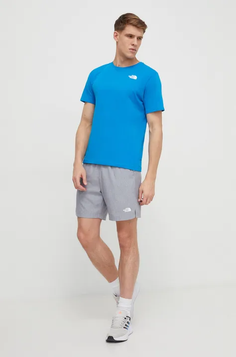 The North Face t-shirt męski kolor niebieski z nadrukiem