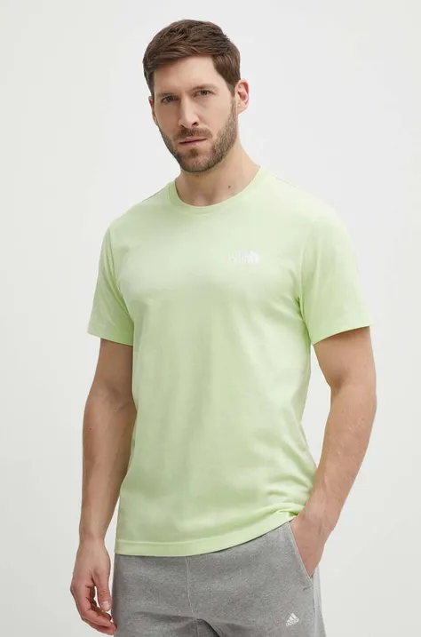 The North Face t-shirt zöld, férfi, nyomott mintás, NF0A87NGO0F1