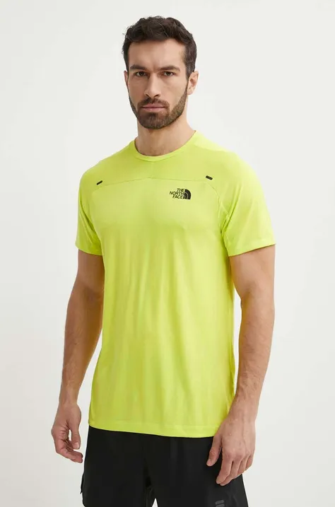 Sportovní triko The North Face Mountain Athletics zelená barva, s potiskem, NF0A87CGRIQ1