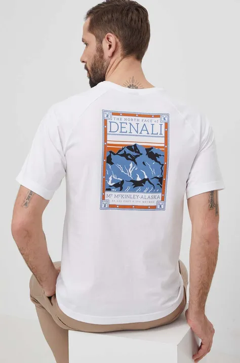 Pamučna majica The North Face za muškarce, boja: bijela, s tiskom, NF0A87NUFN41