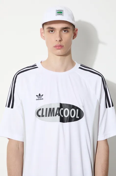 adidas Originals tricou Climacool barbati, culoarea alb, modelator, JH4964