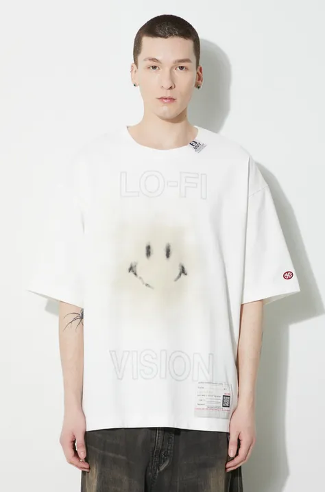 Maison MIHARA YASUHIRO t-shirt in cotone Smily Face Printed Tee uomo colore bianco A12TS651