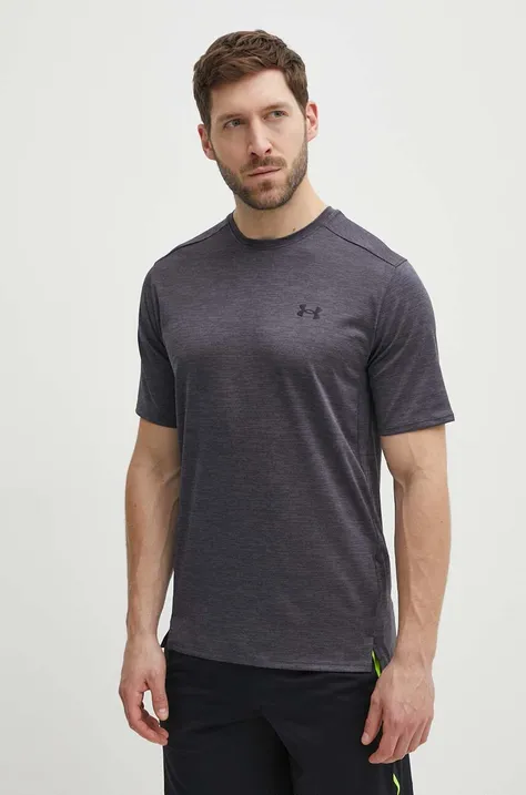 Тениска за трениране Under Armour Tech Vent в сиво с меланжов десен