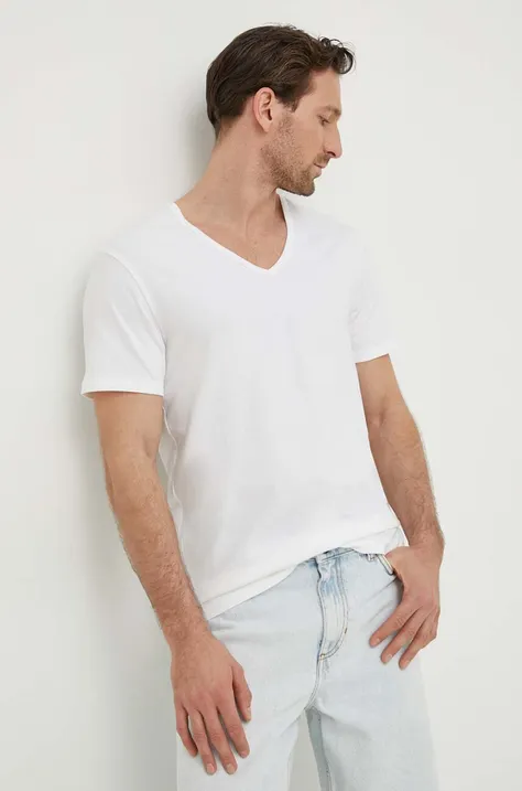 Kratka majica Levi's 3-pack moški, bela barva