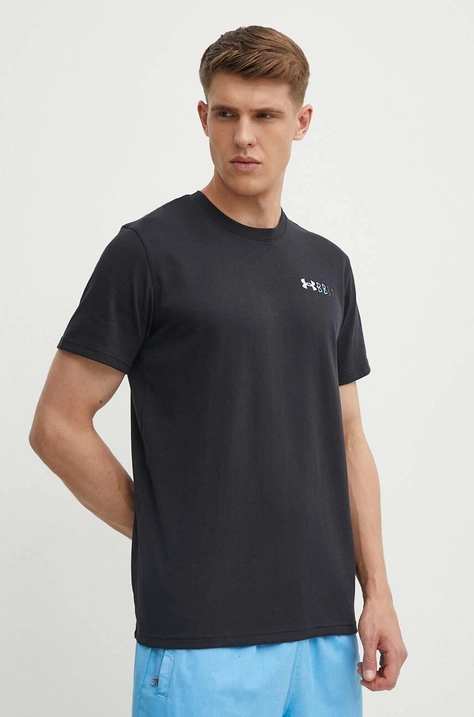 Under Armour t-shirt fekete, férfi, nyomott mintás