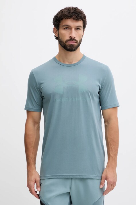Under Armour t-shirt SPORTSTYLE LOGO męski kolor zielony z nadrukiem 1382911