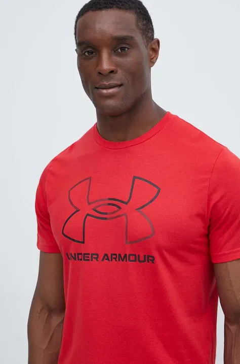 Under Armour t-shirt piros, férfi, mintás
