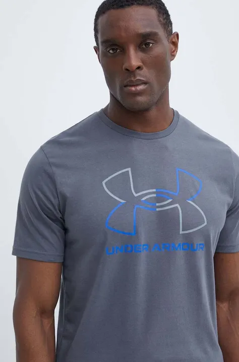 Majica kratkih rukava Under Armour za muškarce, boja: siva, s uzorkom